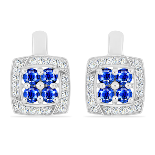 BUY 925 SILVER EARRING WITH BLUE SAPPHIRE GEMSTONE